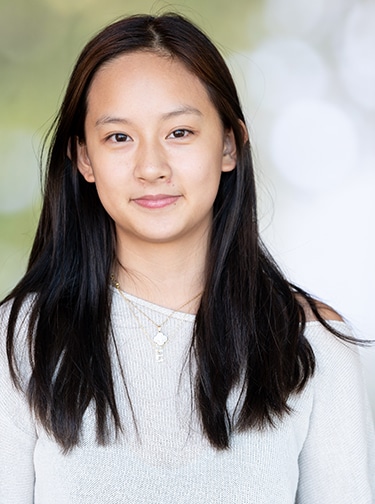 Young woman with long, dark hair