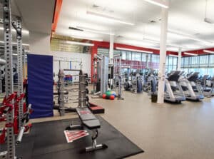 weight room and aerobic equiptment