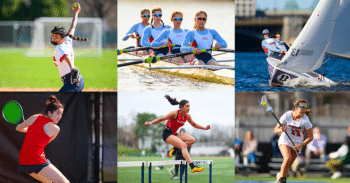 a grid of images from various spring sports